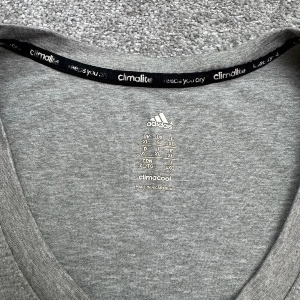Adidas Climalite Climacool Tank Top Mens XL Gray Crew Neck Active Athletic Gym